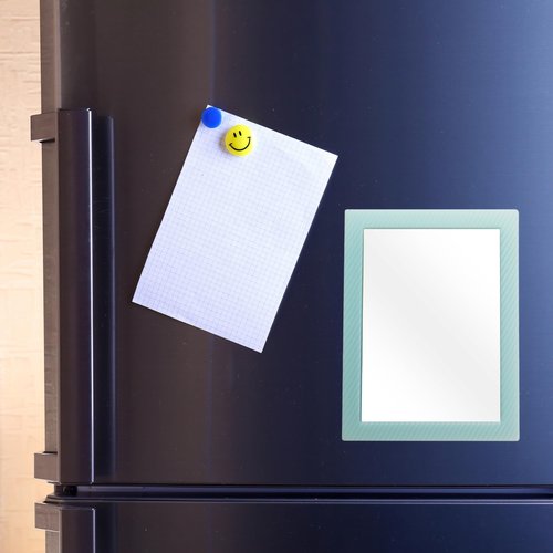 2 Pack Magnetic Locker Mirror for School Locker, Refrigerator, Office Cabinet, 6.3" x 4.8", Locker Accessories Rectangular Mirror (Soft Mint and White)