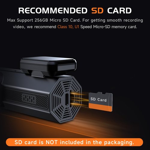 Dash Cam, 2.5K Dash Camera for Cars, V200 WiFi Dash Cam Front, Wireless Dashcam with App, WDR Night Vision, G-Sensor Dashcams for Cars, 24H Parking Mode, Loop Recording, Support 256GB Max