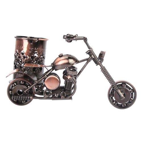 GLOGLOW Creative Pen Pencil Holder, Vintage Motorcycle Model Pencil Organizer Art Crafts Desktop Storage