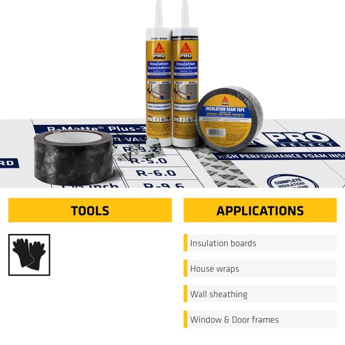 SIKA SikaSeal-148 - Insulation Seam Tape - Clear - Multipurpose, Hand-tearable Acrylic Adhesive - Indoor and Outdoor use - 2-in. x 164 ft. (Pack of 3)