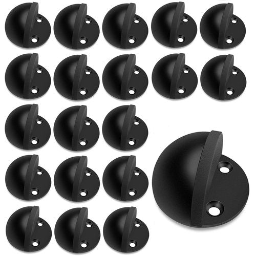 20 Pack Door Stoppers, Self Adhesive Floor Door Stops No Drill Stainless Steel Rubber Bumper Doorstop Wall Protector, Dome Shaped