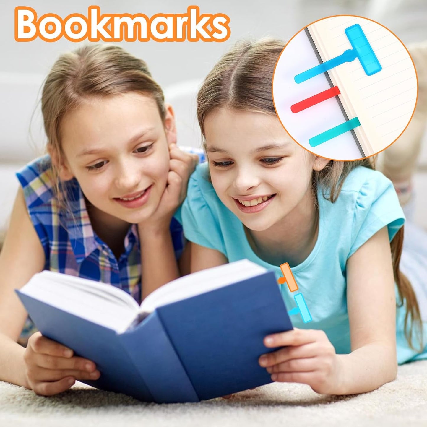 Skiennix Guided Reading Strips - 8 Colorful Text Overlays with 6 Finger Highlighters for ADHD & Early Readers
