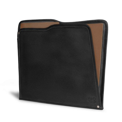 Hide & Drink, Rustic Manila Folder Handmade from Full Grain Leather, Document Holder/Office & Work Essentials, Professional Case :: Charcoal Black
