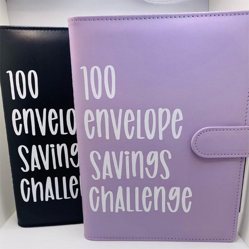 100 Envelope Challenge Binder, Savings Challenges Sheets，Easy and Fun Way to Save $5,050, Budget Binder with Cash Envelopes, Savings Challenges Binder, Budget Planner Book Budgeting (Mint Blue)