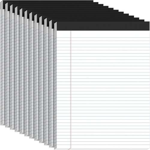 Legal Pads by [Brand Name] - 12 Pack White College Ruled Notepads | 8.5 x 11 Inches, 30 Sheets Each