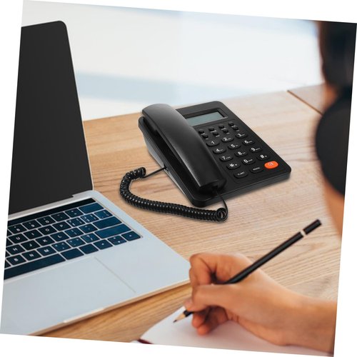 TEMPNAP 1set Desk Telephone for Home Office Reusable Wired Phone Sound Easy Installation Material Versatile for Commercial Use Desktop Communication