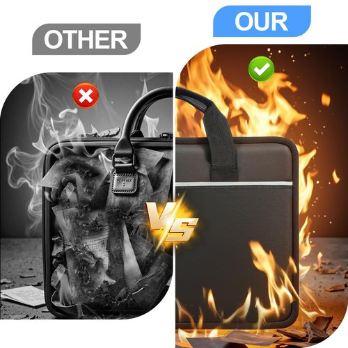 XIAODUN Accordion File Organizer with Lock and Shoulder Straps,Fireproof Waterproof Document Organizer Folder with Handle, Portable Large Capacity File Holder for Home Office School
