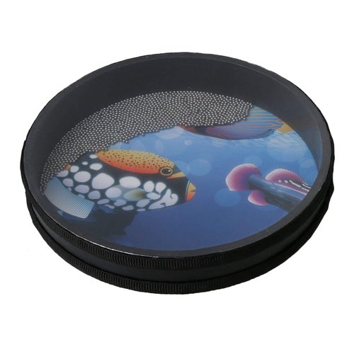 10 inch Wooden Wave Bead Ocean Drum Hand Percussion Wood Musical Instrument Black