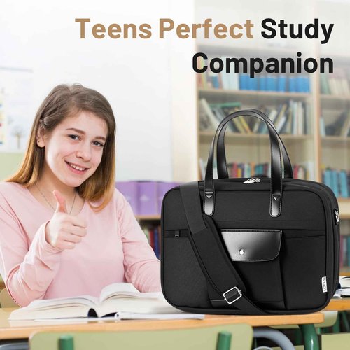 LOEUO 3 Ring Binder with Zipper Fits 500 Sheets, 2 Inch Zipper Binder 3 Ring with Shoulder Strap, Binders Organizer Bag with 16" Laptop Compartment for School and Office