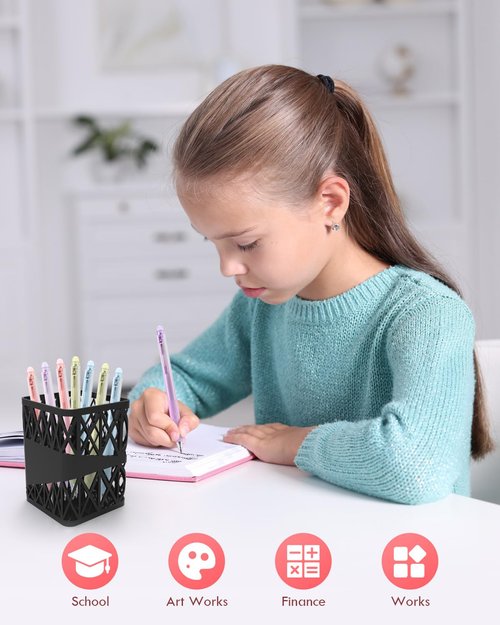 8PCS Erasable Pens, Fine Point 0.5mm Black and Blue Gel Ink Pen, Make Mistakes Disappear, Premium Comfort Grip for Drawing, Writing, Planning, and Crossword Puzzles (Black Blue Ink)