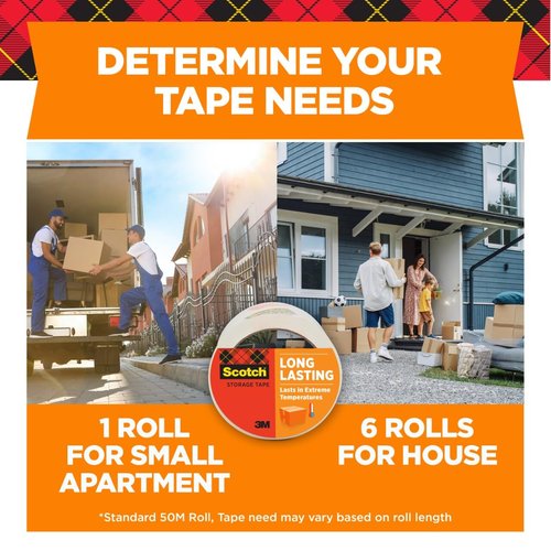 Scotch Long Lasting Shipping Tape - Durable Dispenser Included, 1.88 In. X 54.6 Yd., 4-Pack