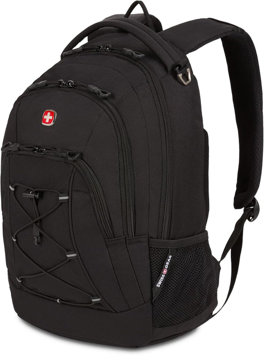 SwissGear 1186 Special Edition 13” Laptop Backpack - Compact Black Tech Bag with Reflective Accents & Organizer Pockets