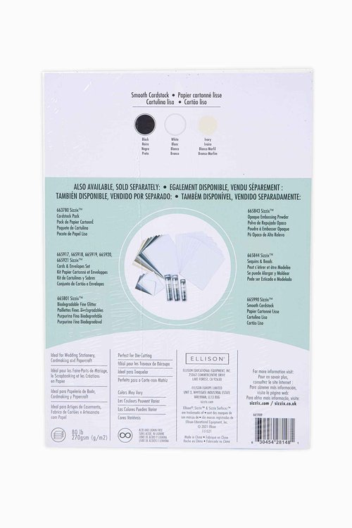 Sizzx Surfacez Cardstock A4 Black/Ivory/White 60PK | 665989 | Chapter 3 2022