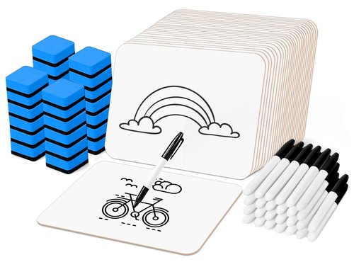 Dry Erase LapBoards, PANDRI 26 Pack Double Sided 12.5 x 9 Inch Whiteboards with 26 Erasers and 26 Markers, Dry Erase Boards for Kids Students Classroom Teacher Supplies