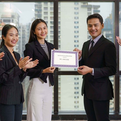 Purple Border Blank Certificate Paper - Bulk 500 Pack - 8.5" x 11" Certificates for Printer Awards