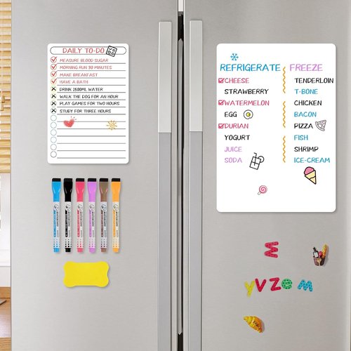 Magnetic Dry Erase Board Set by [Brand Name] - 6 Pack with 3 Large & 3 Small Boards | Includes Markers & Eraser