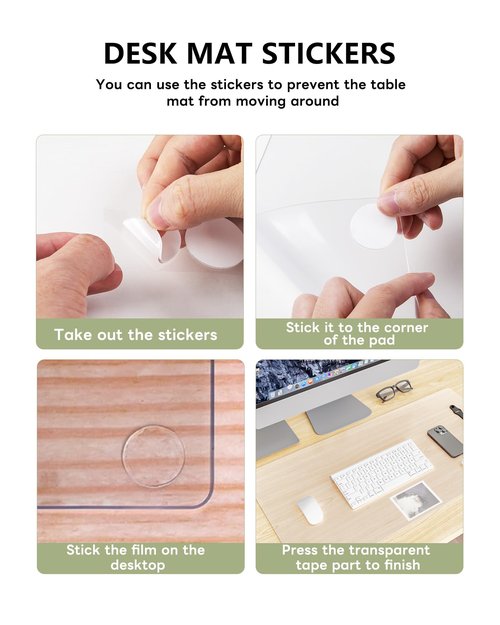 YSAGi Clear Desk mat,Non-Slip PVC Clear Desk Pad for Keyboard & Mouse,Large Mouse Pad,Heat Resistant & Waterproof Desk Protector Mat,Frosted Transparent Desk Writing Mat for Office & Home(48x24inch)