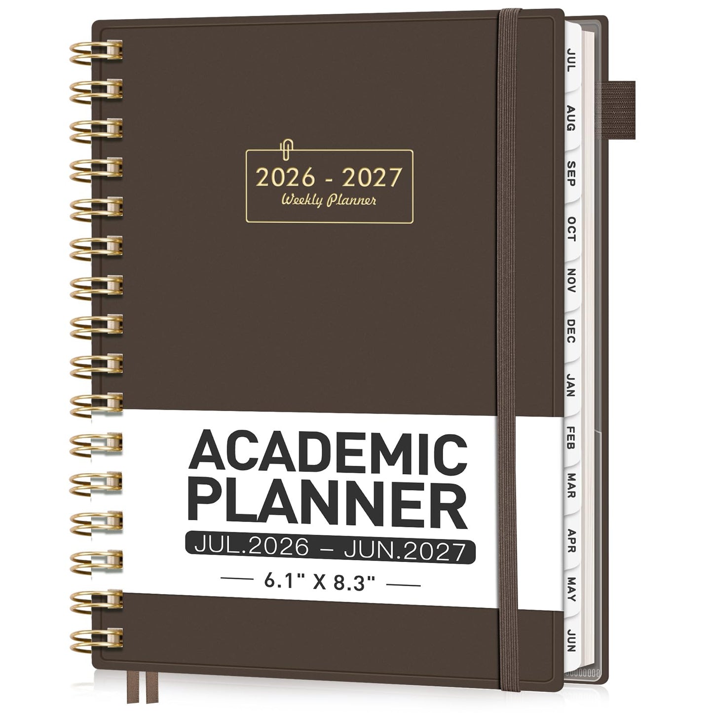 AHGXG Academic Planner 2026-2027, July 2026 - June 2027, Weekly and Monthly, 5.7" x 8.3", Calendar, Agenda for Women, Teacher, Student, School, 12-Month Tabs (Coffee)