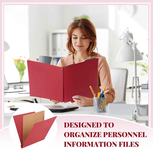 Skyygemm 24 Pack Large Classification Folders, 1 Divider Pressboard File Folder with Fasteners, Expanding File Organizer Bulk for Teachers, Clergy, Office, Church, Christmas Donations(Red)