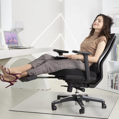 MIRUO Office Chair Mat for Carpet Tempered Glass Desk Chair Mat Floor Mat for Chair On Carpet Mat (36" x 36" x 1/4", Transparent)