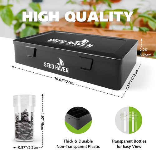 Pack of 50 Seed Storage Plastic Sleeves with Seed Storage Box