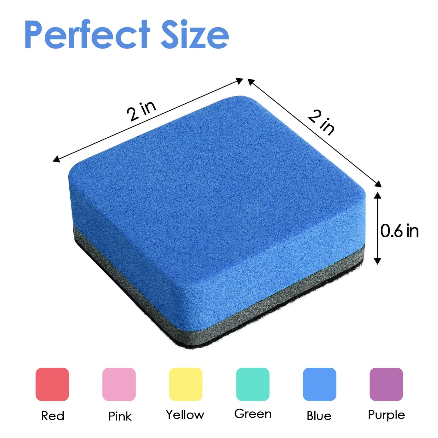 MaxGear Dry Erase Erasers, 24 Pack Magnetic Whiteboard Erasers, 6 Colors
