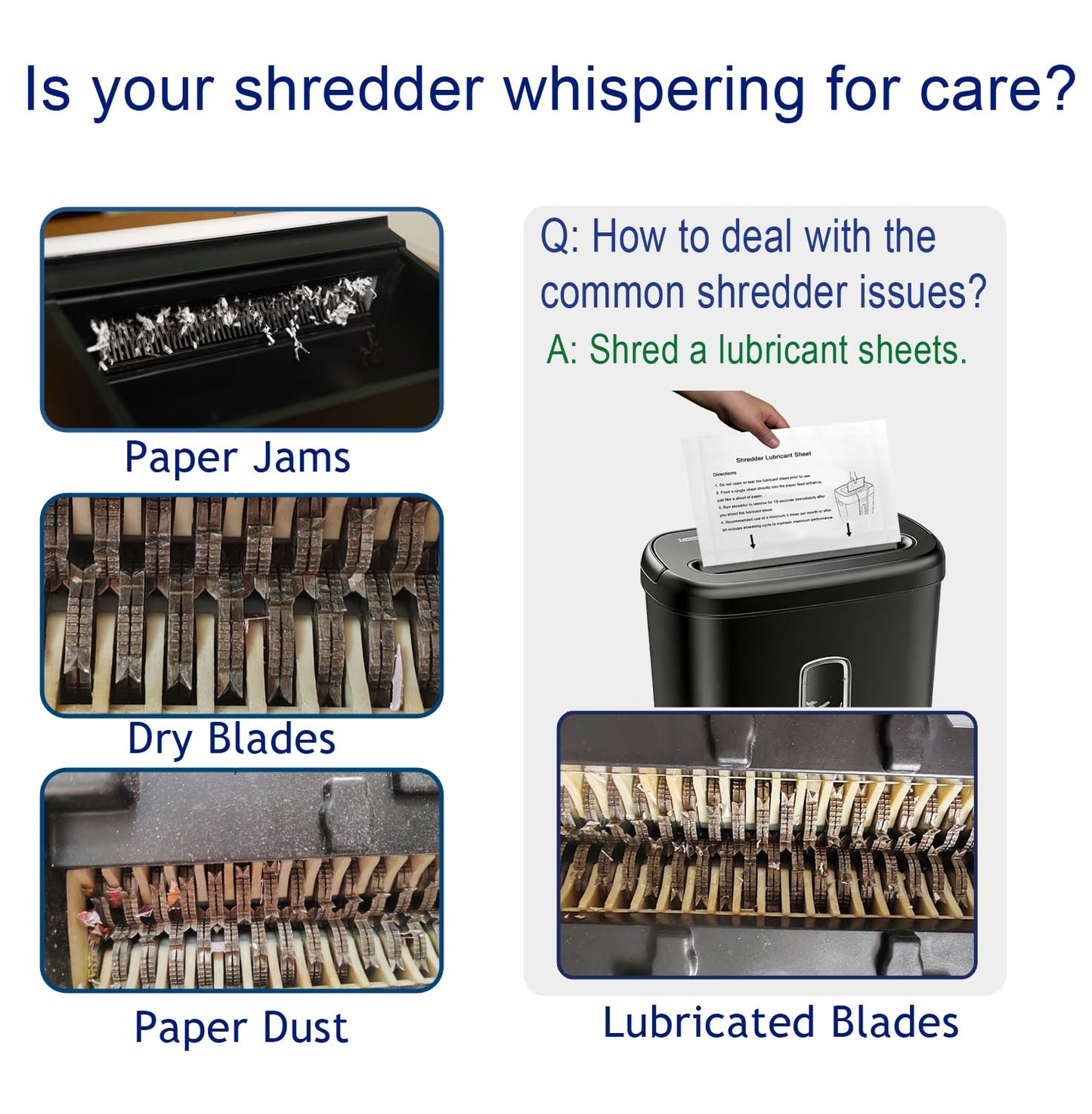 Skiennix Paper Shredder Lubricant Sheets - 24 Pack for Optimal Blade Performance