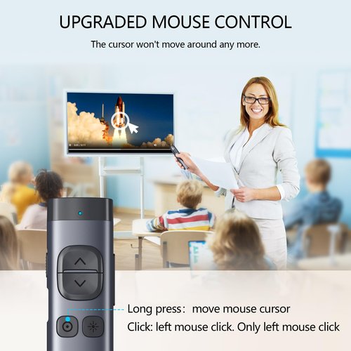 Norwii N97s TV Screen Presentation Clicker for powerpoint presentations, powerpoint clicker, Presentation Remote, Bluetooth Wireless Presenter, Digital Pointer for TV Screen Under Win/Mac