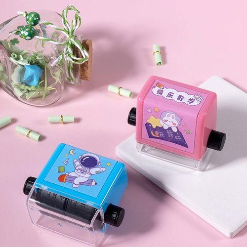 4PCS Teaching Stamps for Kids,Smart Math Roller Stamps,Math Practice Stamps,Addition Subtraction Multiplication Division Math Learning Stamps for Home Preschool Kindergarten Classroom Supplies