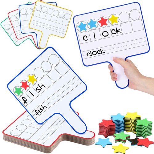 Seajan 12 Pcs Back to School Magnetic Dry Erase Board Magnetic Answer Board Science of Reading Manipulatives Preschool Classroom Phonemic Awareness Classroom Materials for Class School