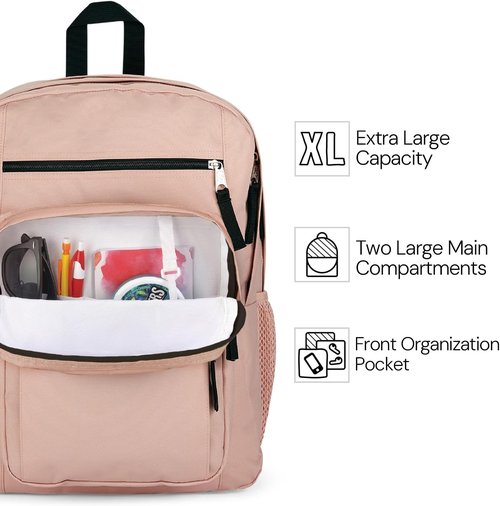 JanSport Laptop Backpack - Ergonomic Computer Bag with 2 Compartments & 15” Sleeve - Black