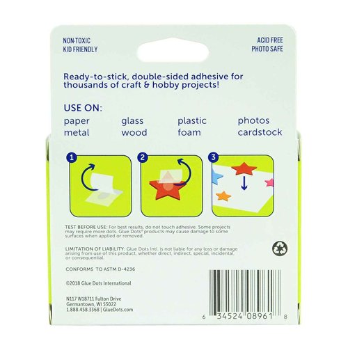 Glue Dots Dot N' Go Glue Dot Dispenser Project Pack with 200 Permanent, Poster, and Removable Double-Sided Adhesive Craft Dots Each, 3/8-Inch & 8961 1/2" School 600pc Craft Value Pack, 1/2 Inch, Clear