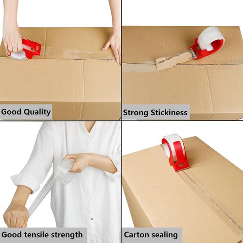 COSIMIXO No Noise Clear Packing Tape - Heavy Duty 2.7mil, 1.88" x 55 Yds | Ideal for Shipping & Moving