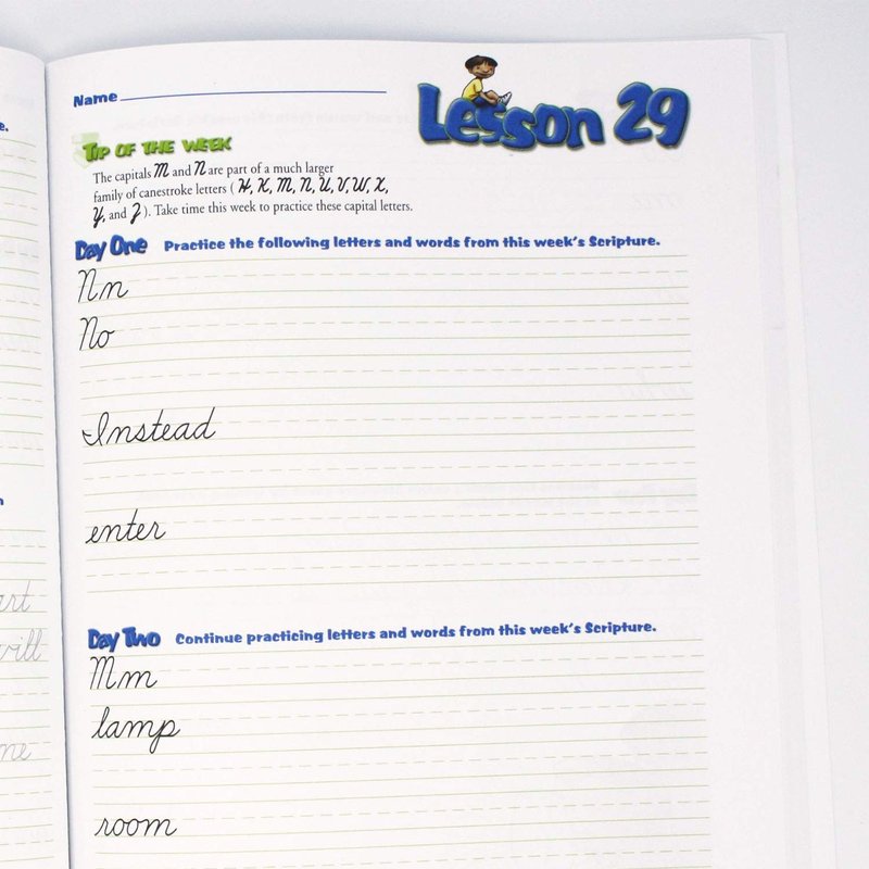4th Grade Cursive Handwriting Workbook Level D by A Reason For - Learning Workbooks for Kids Age 8-10 - Practice Paper Books for Fourth Grader - Homeschool Resource to Learn Scripture
