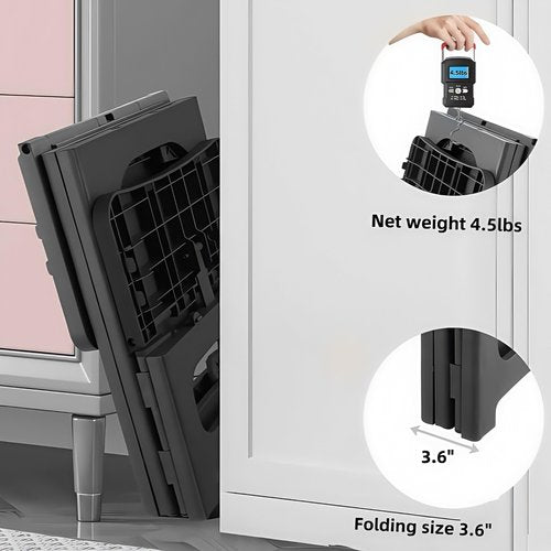 2 Step Stool Foldable, Non-Slip Steps, Folding Step stool for Adults & Kids, Plastic Step Stool Pool Ladder, Collapsible Stools 2 Step Ladder for Kitchen Toilet Bedroom Office RV, Holds 330 lbs, Black