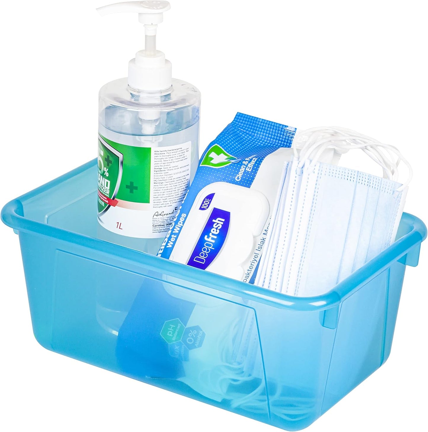 Storex Small Cubby Bin - Candy Teal, 5-Pack | 12.2 x 7.8 x 5.1 Inches for Organized Storage