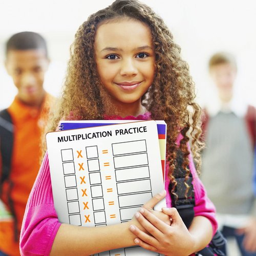 SCRIBBLEDO 10 Pack Dry Erase Multiplication Chart White Board 9" x 12" Multiplication Table l Double Sided Times Table Math Manipulatives Whiteboard for Kids Students Classroom 10 Erasers Included