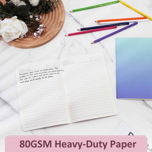Ddaowanx Kraft Notebooks, Journals in Bulk, Lined Paper, 72 Pages, 36 Sheets, 80GSM, 8.3x5.5 Inch, A5 Size, Travel Writing Notebook for Office School Supplies (Lined-48pack, Gradient)