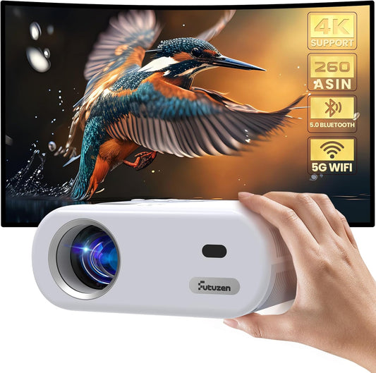 Skiennix Mini Projector - 1080P WiFi & Bluetooth Portable Projector with Built-in Speaker | Ideal for Home Theater & Kids' Movies