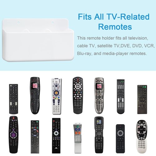 First-zgel 3 Slot Adjustable Remote Holder Wall Mount, TV Controller Holder Hollow Bottom Slot Easy Phone Charging, Adhesive Remote Control Holder, Wall Pen Holder for Office School Home, 2 Packs