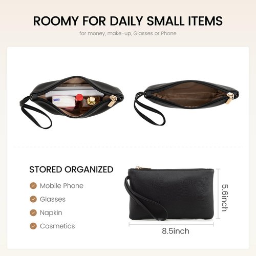 LOVEVOOK Laptop Tote for Women - 15.6 Inch Faux Leather Laptop Bag with Clutch, Large Capacity Office Purse Computer Briefcase for Casual Business Travel, Black