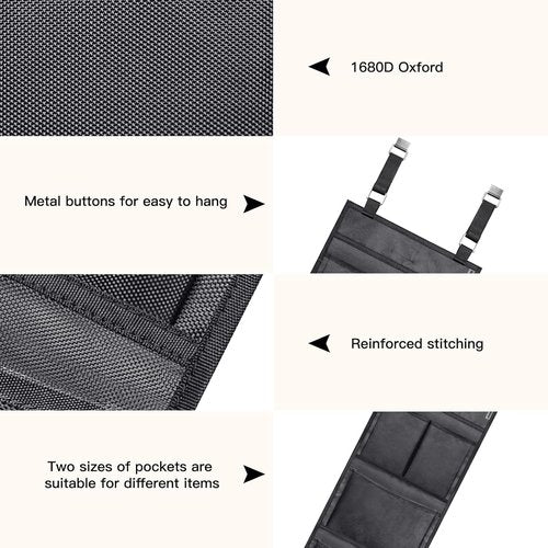 Gun Safe Door Organizer by [Brand Name] - 4 Large Pockets for Easy Storage | Durable 1680 Oxford Cloth