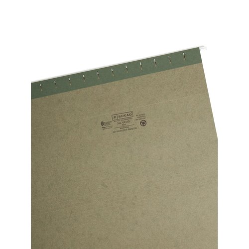 Smead Hanging File Folder, No Tabs, Legal Size, Standard Green, 25 per Box (64110)