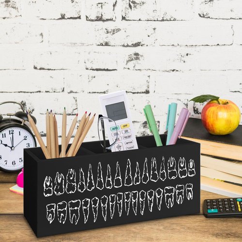 Yhtrg Dental Office Wooden Pen Pencil Holder for Desk, Gifts for Dental Doctor Nurse Hygienist Assistant Wood Makeup Brush Toothbrush Holder Organizer for Dentist Office Clinic Hospital