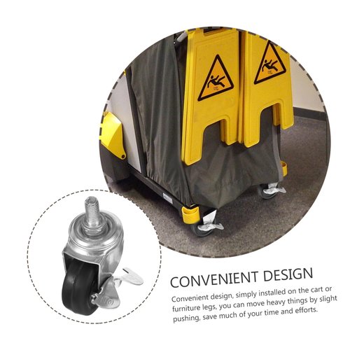 Alipis 1.5-Inch Rubber Caster Wheels Brake for Laundry Racks Heavy-Duty Swivel Cart Replacement Wheels for Home Furniture and Wire Shelving Racks