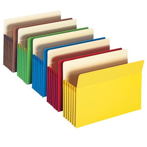 Smead 73892 File Pocket 3-1/2" Expansion Letter Size 5 Pack & 73836 File Pocket 5-1/4" Expansion Letter Size 5 Pack