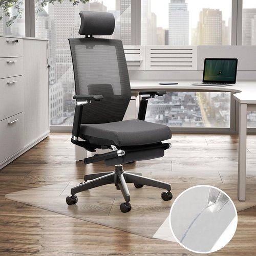 Office Chair Mat for Hard Floors,36"x48" Desk Mat for Chair for Hardwood Floor,Non-Slip Hard Floor Protector Desk Chair Mat for Home,Vinyl Floor Mat for Kids & Pets - Not for Carpet (Clear)