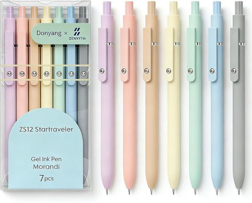 Donyang Gel Pens - 7-Pack 0.5mm Black Ink Fine Point Pens for Smooth Writing | Perfect for Journaling & Note Taking