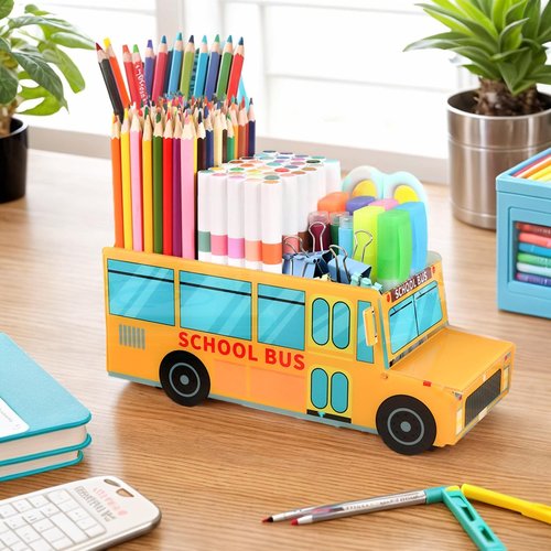 Large Capacity Marker Organizer Pen Holder, Desk Organizers with 3 Compartments Acrylic Pencil Organizer Art Supply Storage Office Supplies Accessories