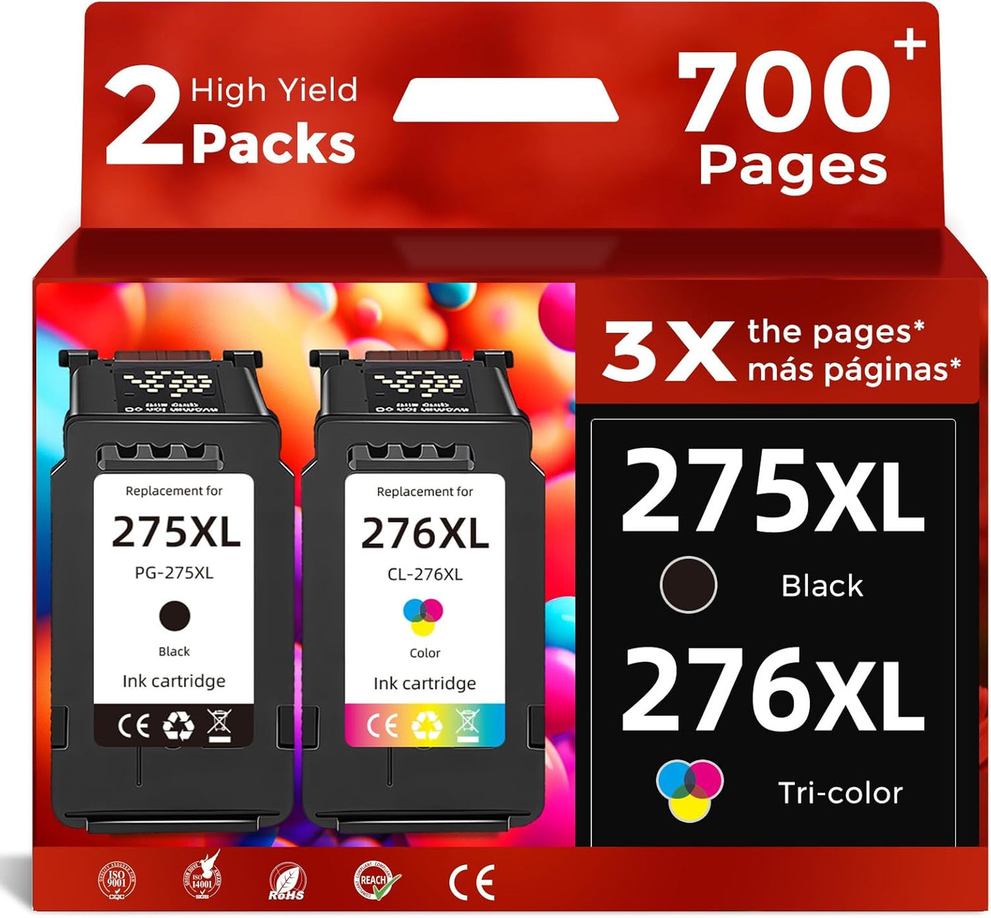 Canon PG-275 & CL-276 XL Ink Cartridge Combo - High-Quality Replacement for PIXMA Printers